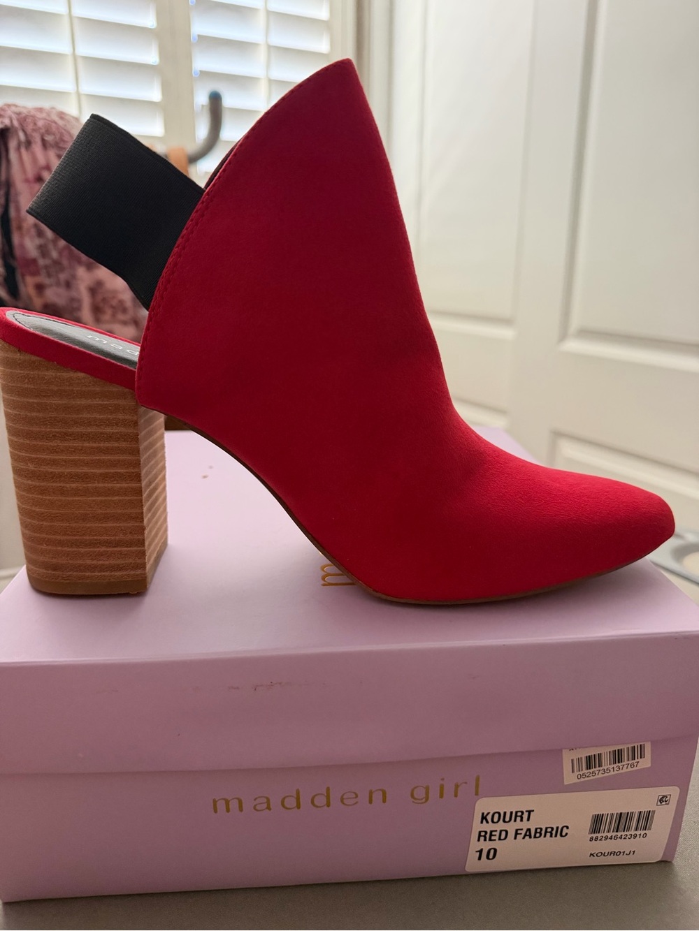 Madden Girl Kourt Red Slingback Bootie 10
